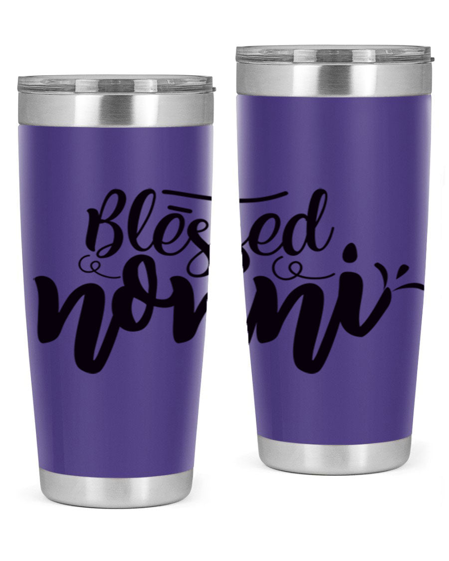 Blessed Nonni 57# Tumbler featuring a double wall vacuum design, perfect for keeping drinks hot or cold, ideal for grandmas and nanas.
