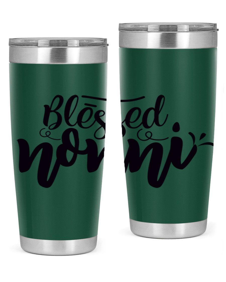 Blessed Nonni 57# Tumbler featuring a double wall vacuum design, perfect for keeping drinks hot or cold, ideal for grandmas and nanas.