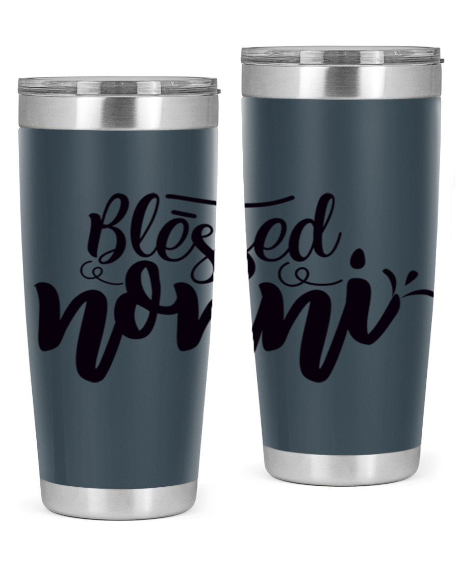 Blessed Nonni 57# Tumbler featuring a double wall vacuum design, perfect for keeping drinks hot or cold, ideal for grandmas and nanas.