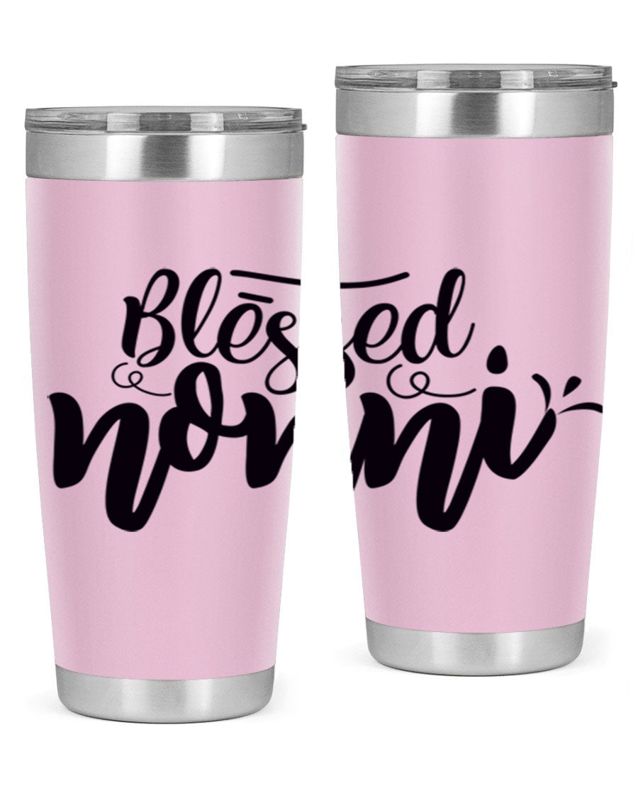 Blessed Nonni 57# Tumbler featuring a double wall vacuum design, perfect for keeping drinks hot or cold, ideal for grandmas and nanas.