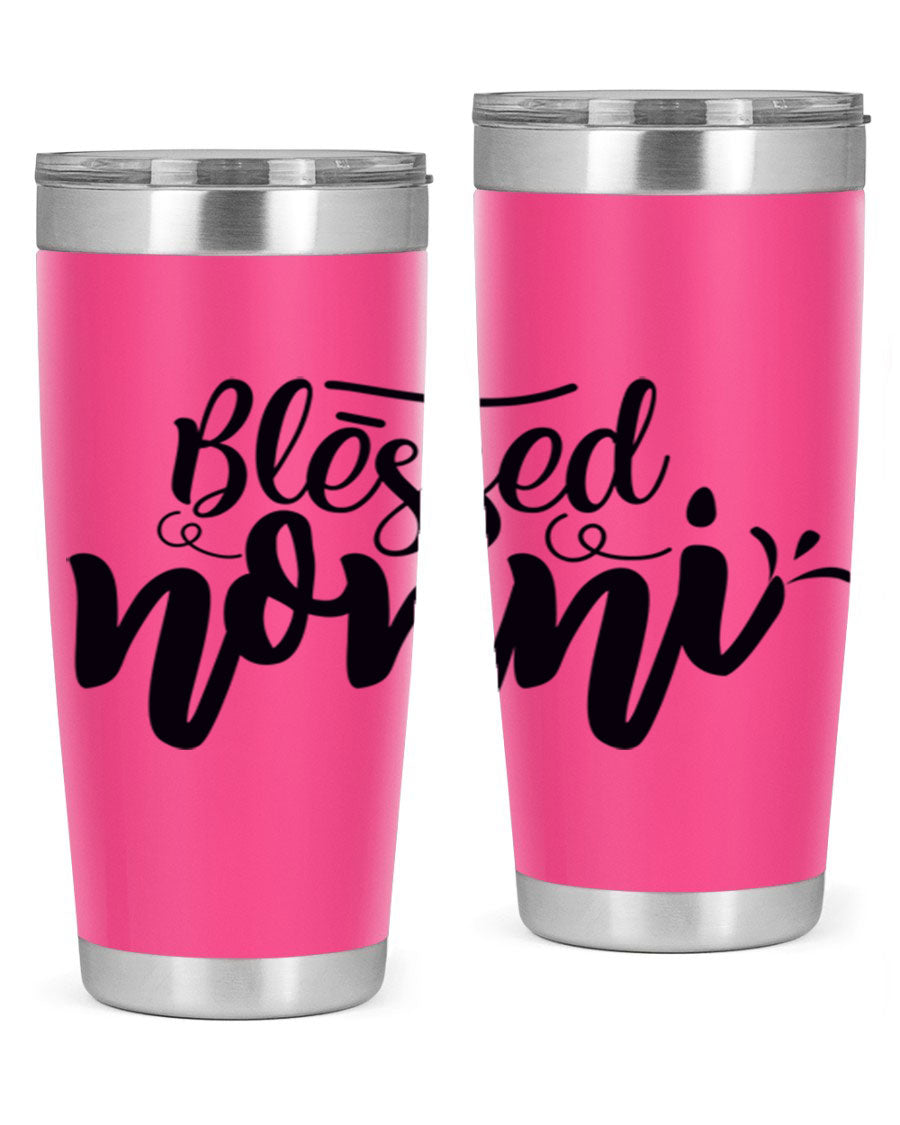 Blessed Nonni 57# Tumbler featuring a double wall vacuum design, perfect for keeping drinks hot or cold, ideal for grandmas and nanas.