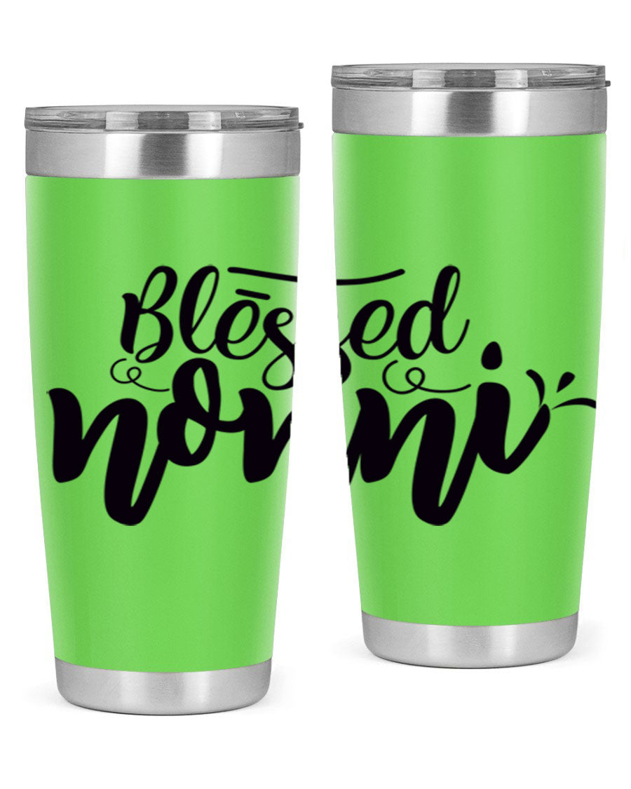 Blessed Nonni 57# Tumbler featuring a double wall vacuum design, perfect for keeping drinks hot or cold, ideal for grandmas and nanas.