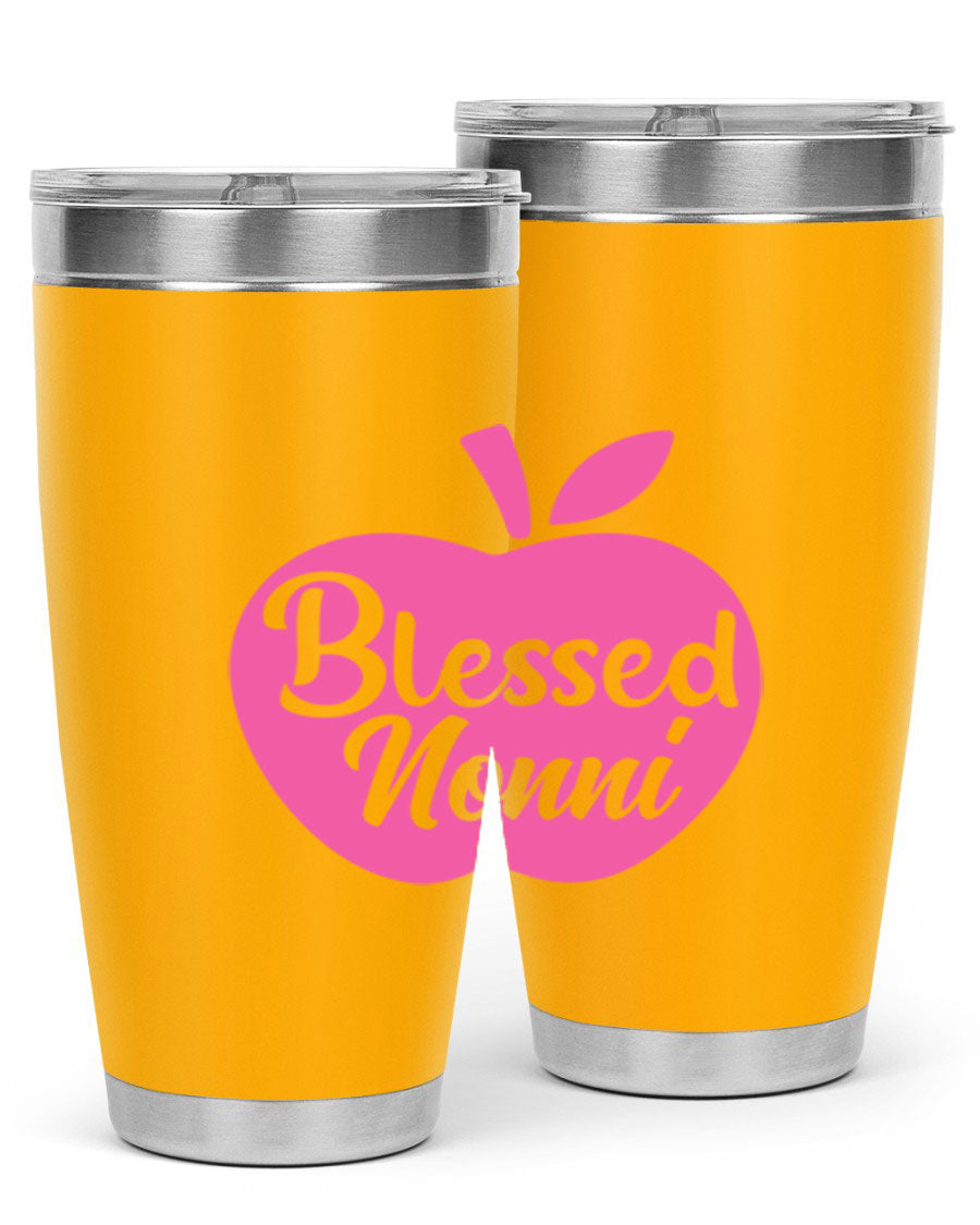 Blessed Nonni 58# Tumbler featuring a stylish design, double wall vacuum stainless steel, and a press-in drink-thru lid.