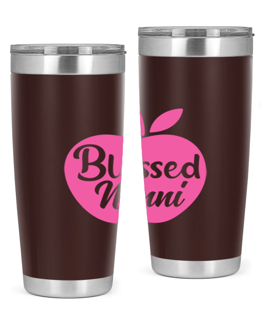 Blessed Nonni 58# Tumbler featuring a stylish design, double wall vacuum stainless steel, and a press-in drink-thru lid.