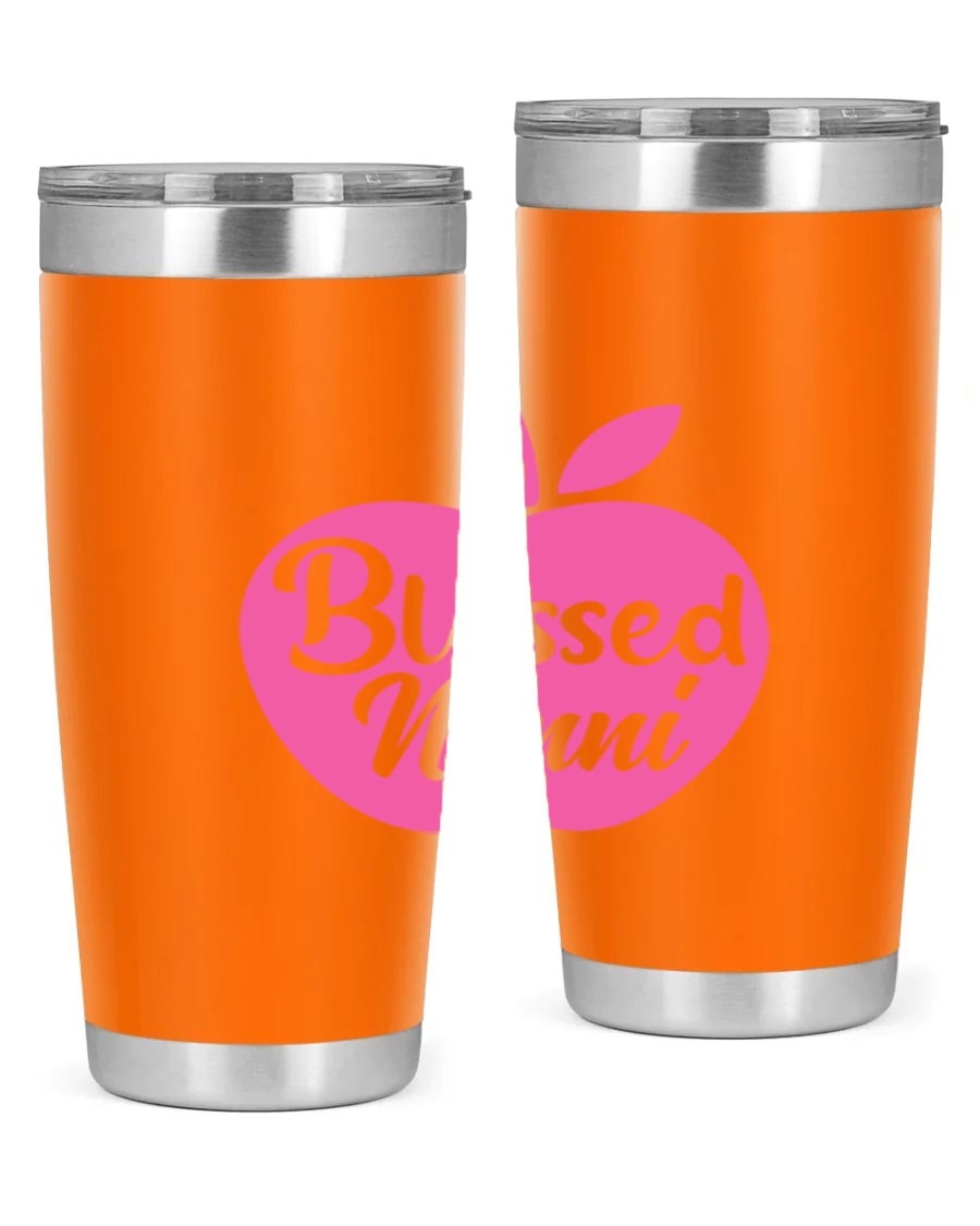 Blessed Nonni 58# Tumbler featuring a stylish design, double wall vacuum stainless steel, and a press-in drink-thru lid.