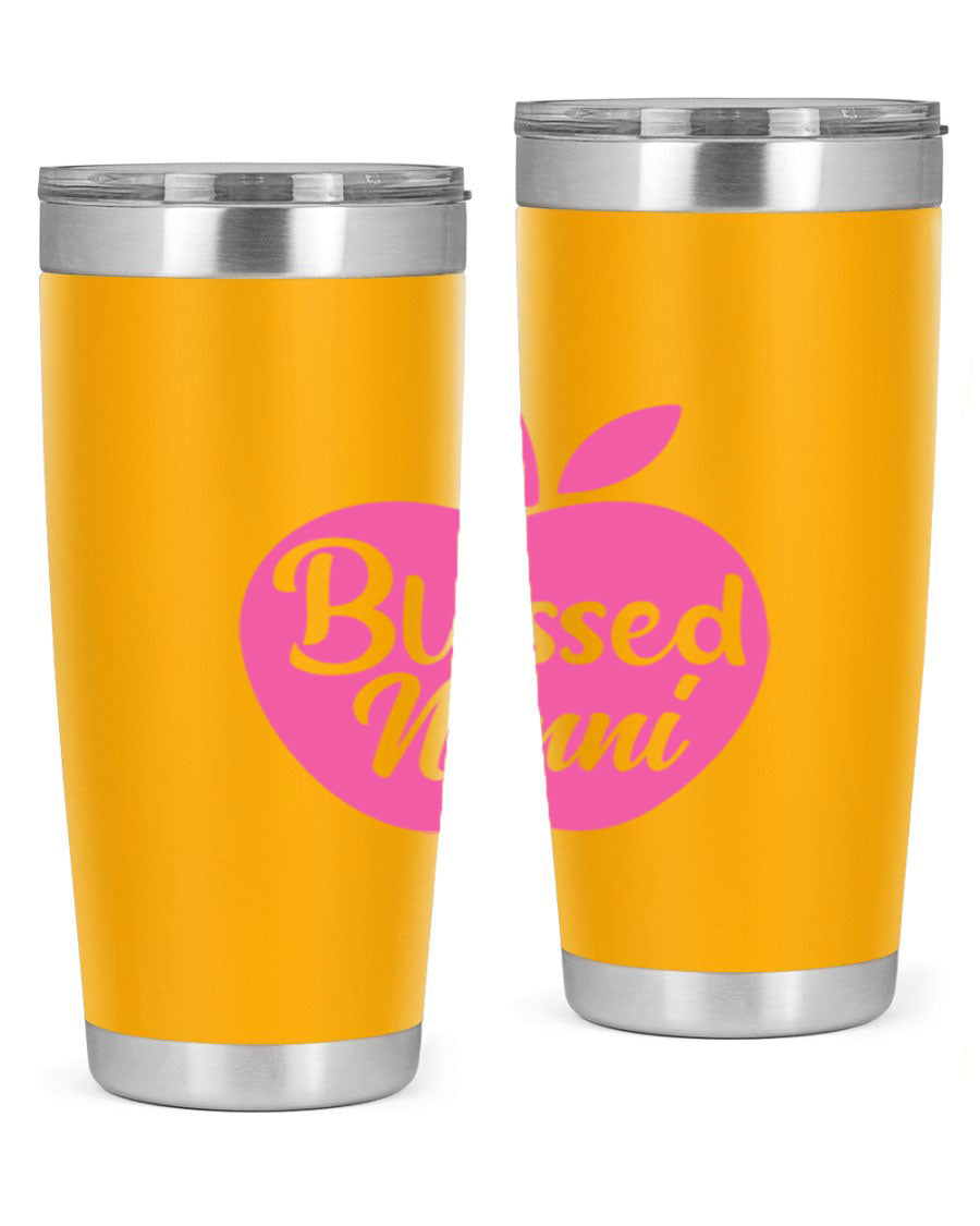 Blessed Nonni 58# Tumbler featuring a stylish design, double wall vacuum stainless steel, and a press-in drink-thru lid.