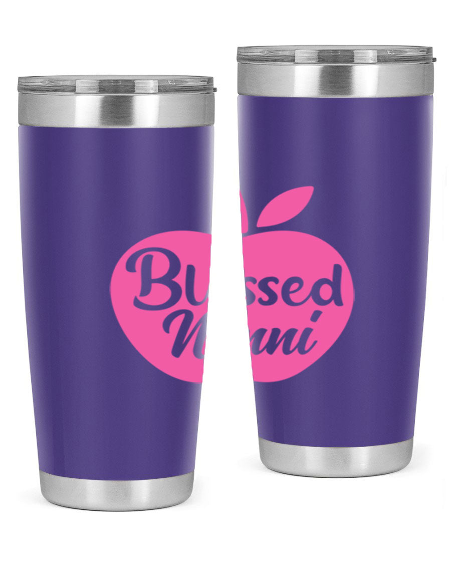 Blessed Nonni 58# Tumbler featuring a stylish design, double wall vacuum stainless steel, and a press-in drink-thru lid.