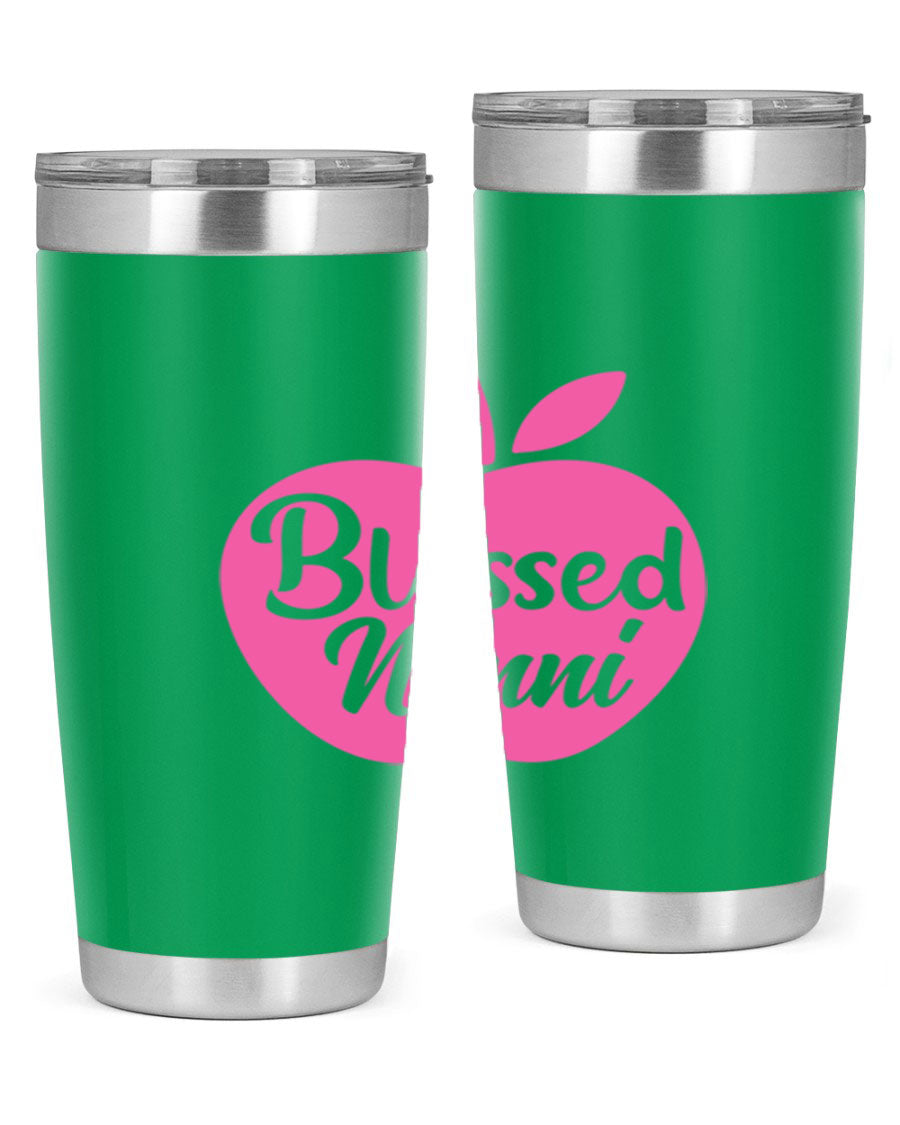 Blessed Nonni 58# Tumbler featuring a stylish design, double wall vacuum stainless steel, and a press-in drink-thru lid.