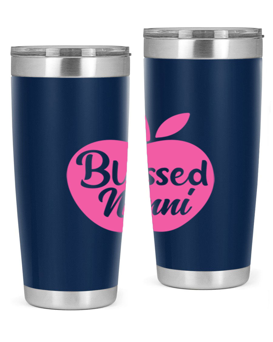 Blessed Nonni 58# Tumbler featuring a stylish design, double wall vacuum stainless steel, and a press-in drink-thru lid.