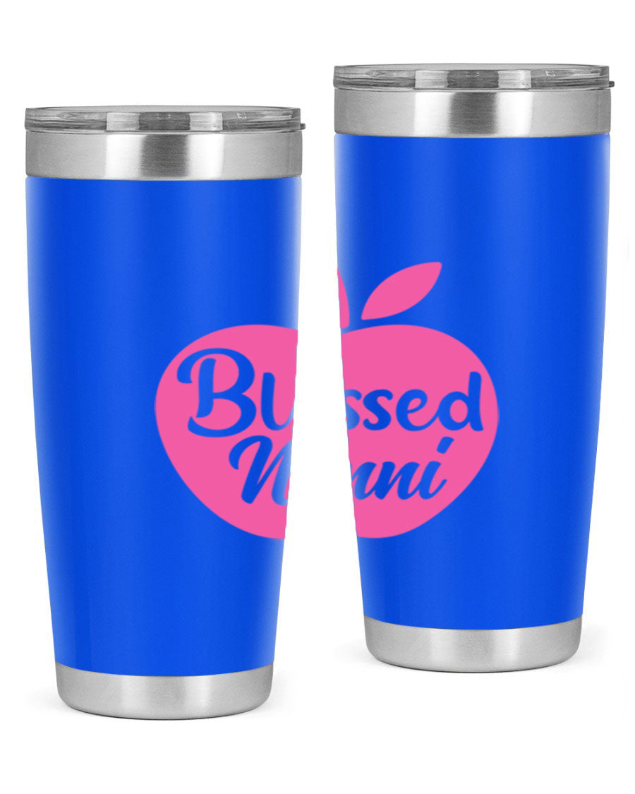 Blessed Nonni 58# Tumbler featuring a stylish design, double wall vacuum stainless steel, and a press-in drink-thru lid.