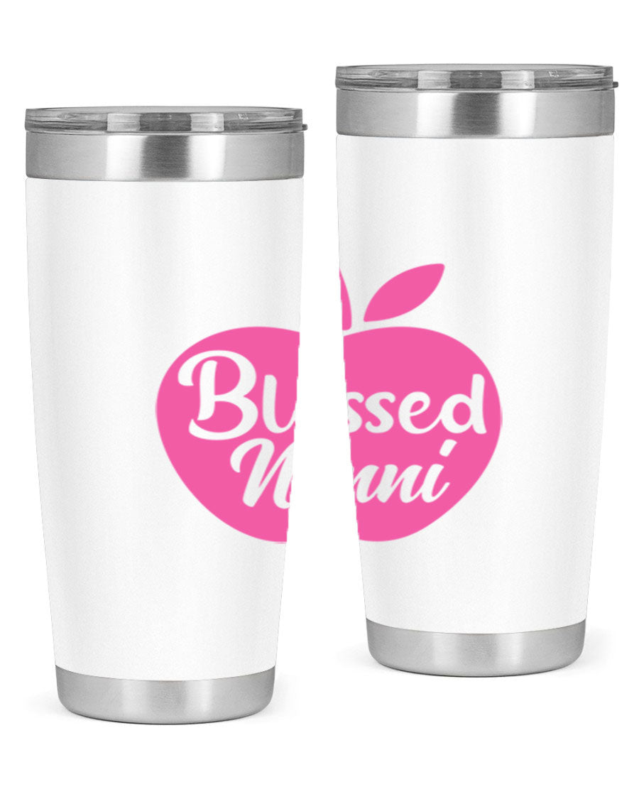 Blessed Nonni 58# Tumbler featuring a stylish design, double wall vacuum stainless steel, and a press-in drink-thru lid.