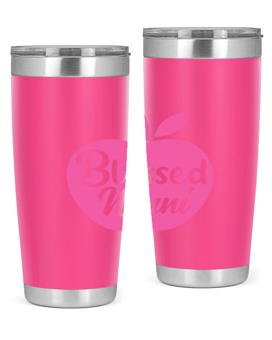 Blessed Nonni 58# Tumbler featuring a stylish design, double wall vacuum stainless steel, and a press-in drink-thru lid.