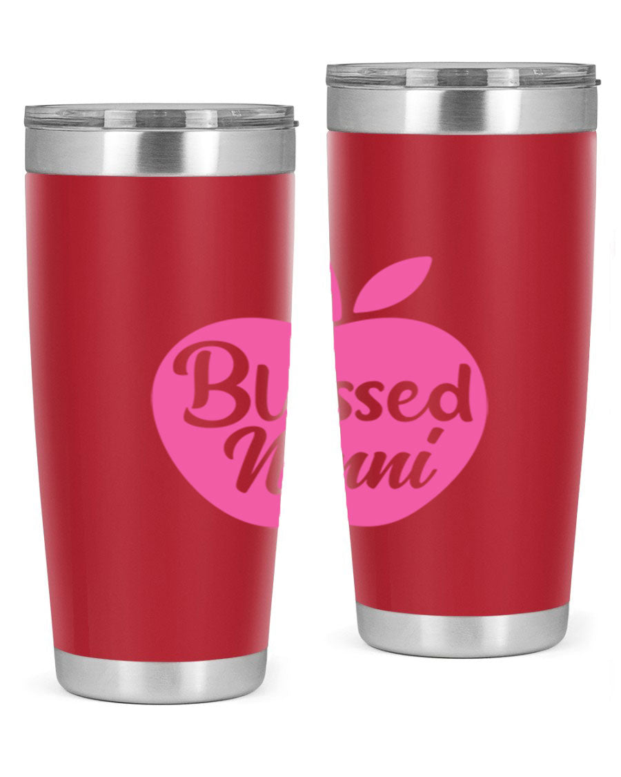 Blessed Nonni 58# Tumbler featuring a stylish design, double wall vacuum stainless steel, and a press-in drink-thru lid.