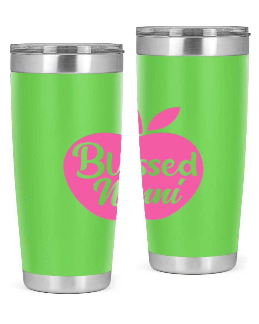 Blessed Nonni 58# Tumbler featuring a stylish design, double wall vacuum stainless steel, and a press-in drink-thru lid.