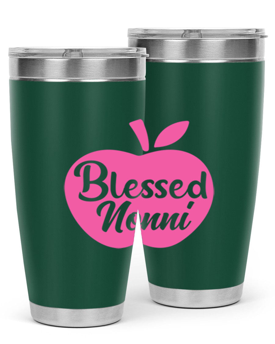 Blessed Nonni 58# Tumbler featuring a stylish design, double wall vacuum stainless steel, and a press-in drink-thru lid.