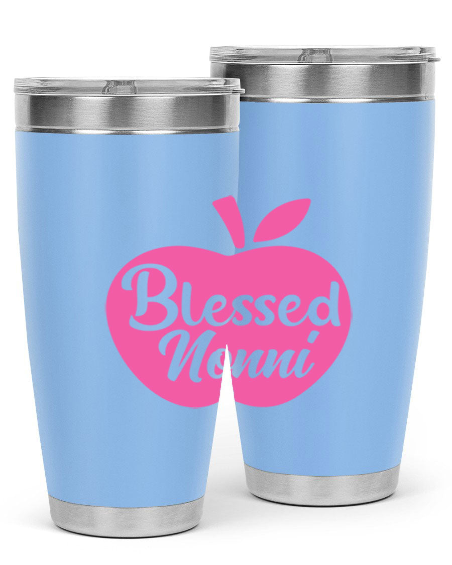 Blessed Nonni 58# Tumbler featuring a stylish design, double wall vacuum stainless steel, and a press-in drink-thru lid.