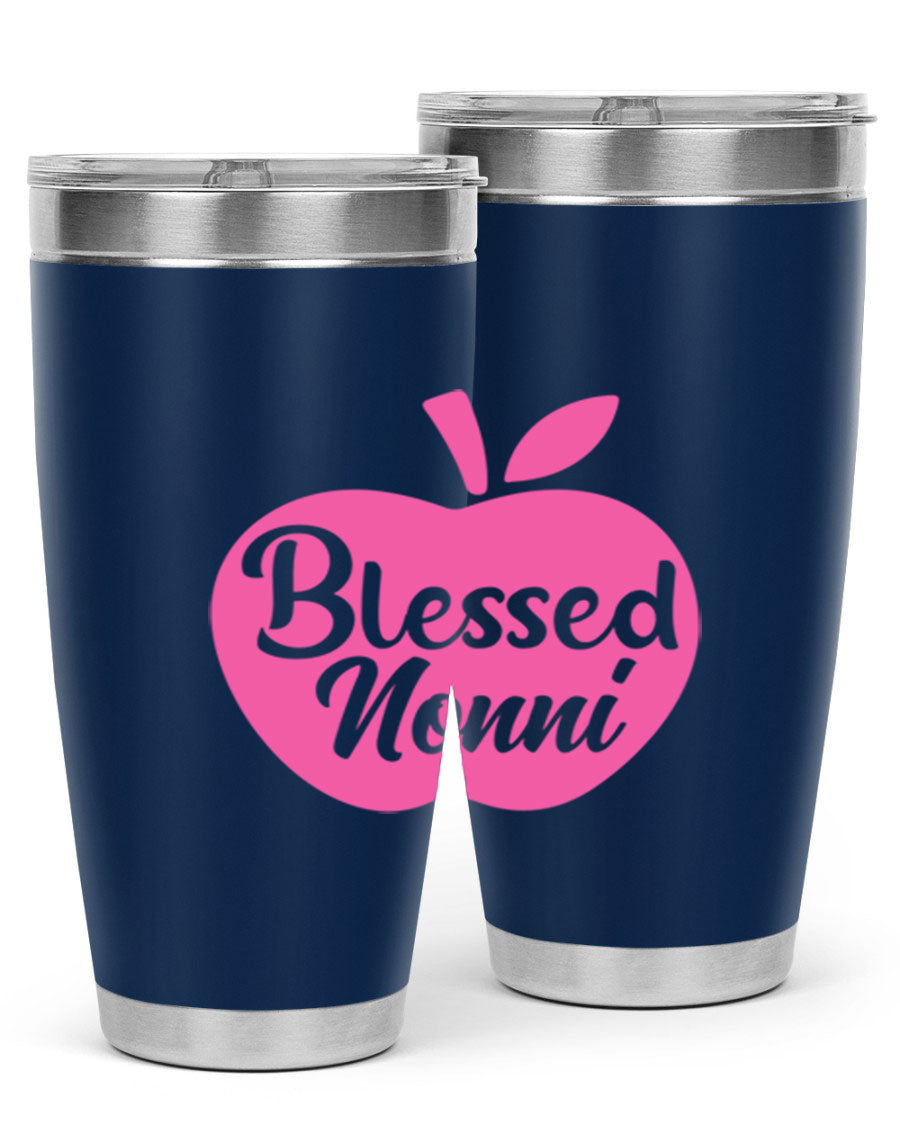 Blessed Nonni 58# Tumbler featuring a stylish design, double wall vacuum stainless steel, and a press-in drink-thru lid.