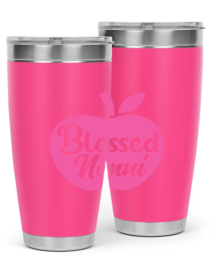Blessed Nonni 58# Tumbler featuring a stylish design, double wall vacuum stainless steel, and a press-in drink-thru lid.
