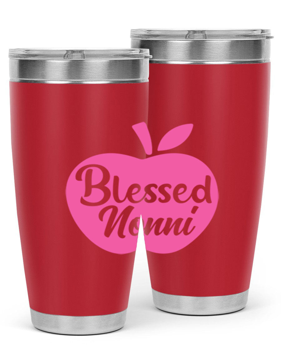 Blessed Nonni 58# Tumbler featuring a stylish design, double wall vacuum stainless steel, and a press-in drink-thru lid.