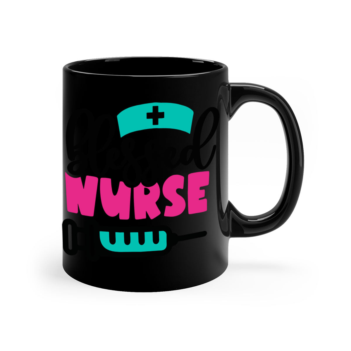 Blessed Nurse Style 219# Mug with colorful handle and glossy finish, available in multiple colors and sizes.