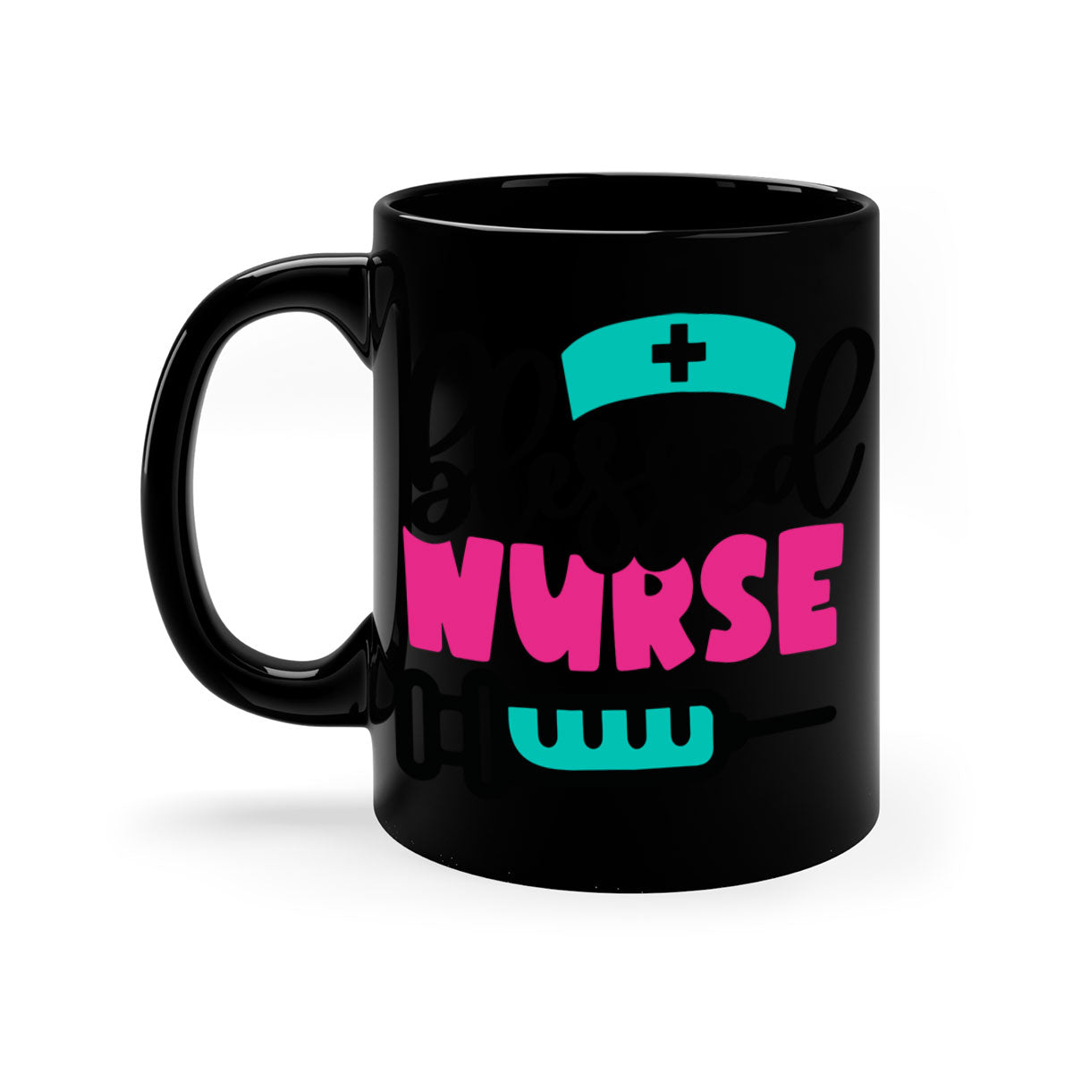 Blessed Nurse Style 219# Mug with colorful handle and glossy finish, available in multiple colors and sizes.