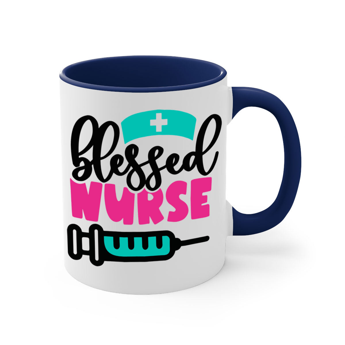 Blessed Nurse Style 219# Mug with colorful handle and glossy finish, available in multiple colors and sizes.