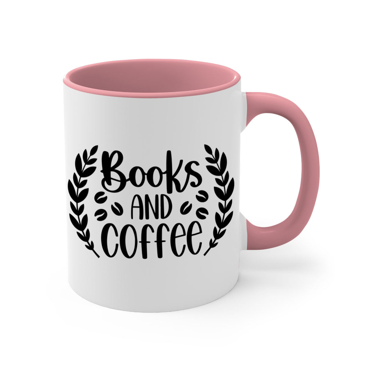 Books and Coffee Mug featuring a glossy finish, colored handle, and interior, available in five vibrant colors.