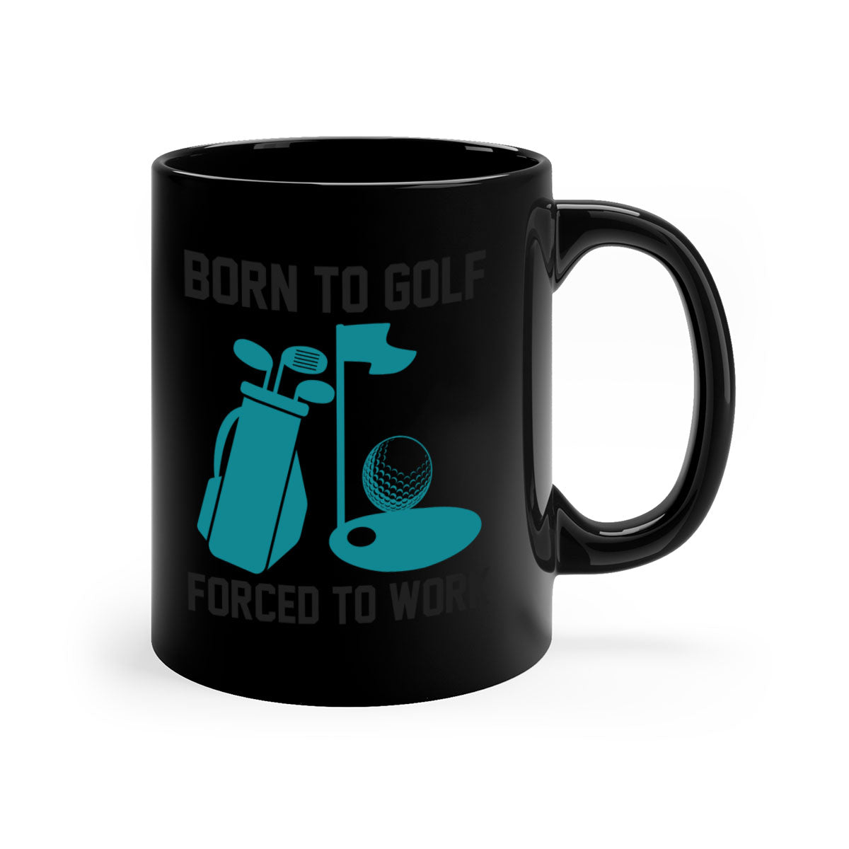 Born to 1409# golf mug featuring a glossy finish, colored handle, and interior, available in multiple colors and sizes.
