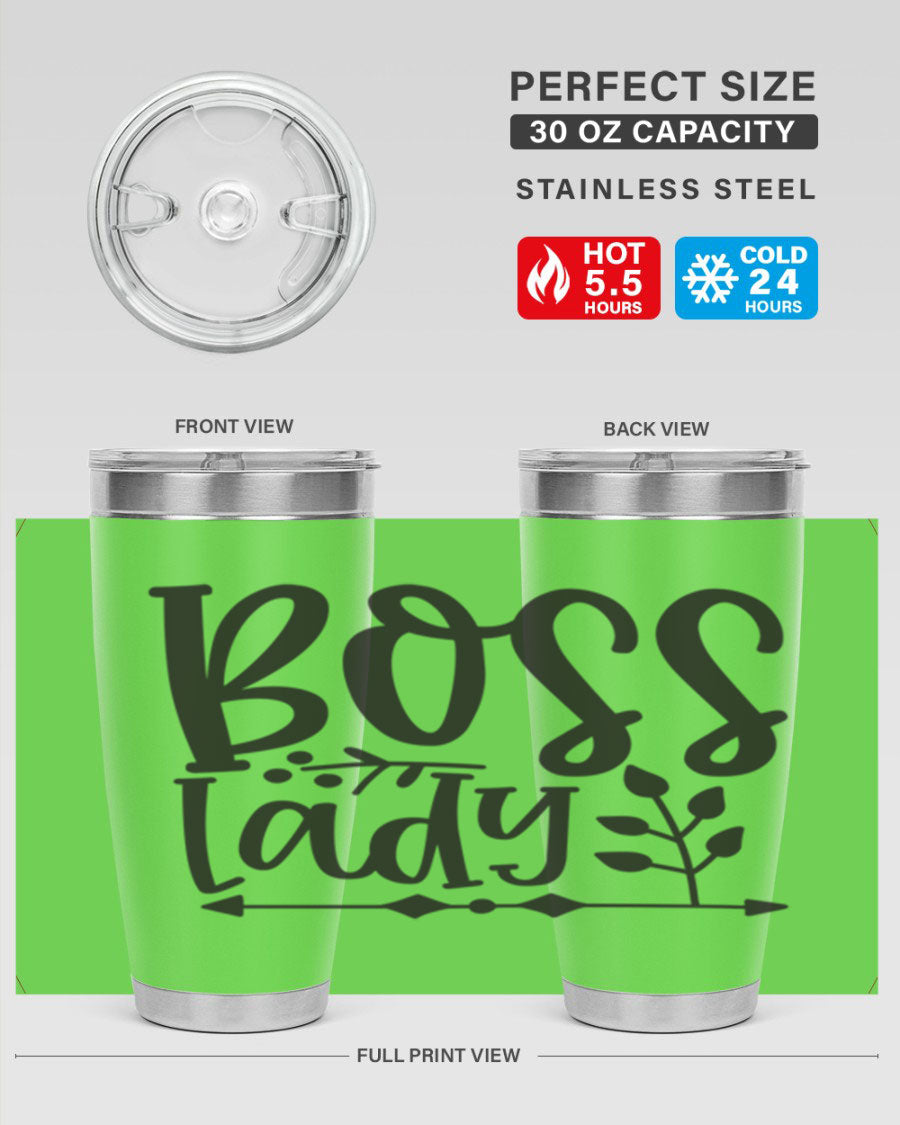 Boss Lady 414# Tumbler in stainless steel with a stylish design, perfect for moms on the go.