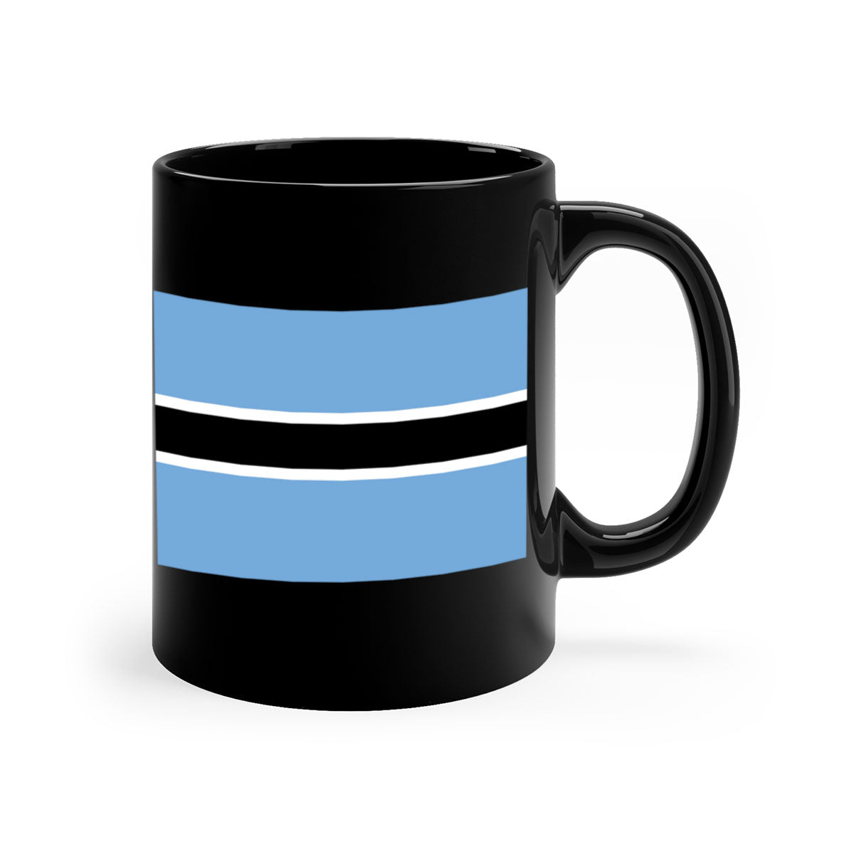 Botswana 175# Mug featuring a glossy finish, colored handle, and interior, available in multiple colors and sizes.