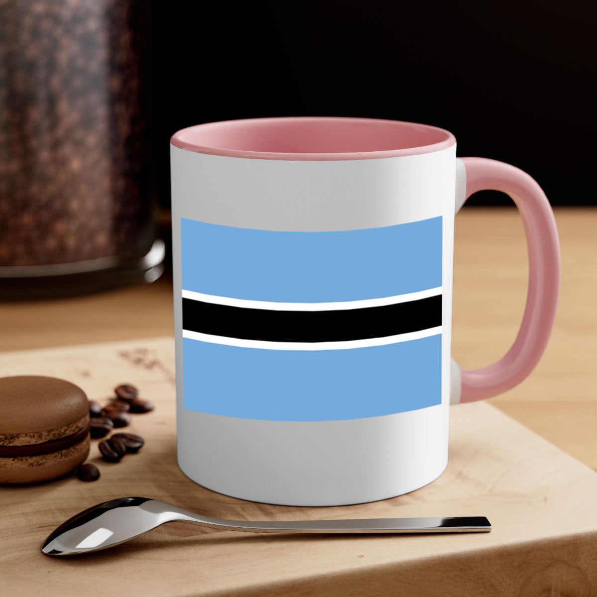 Botswana 175# Mug featuring a glossy finish, colored handle, and interior, available in multiple colors and sizes.