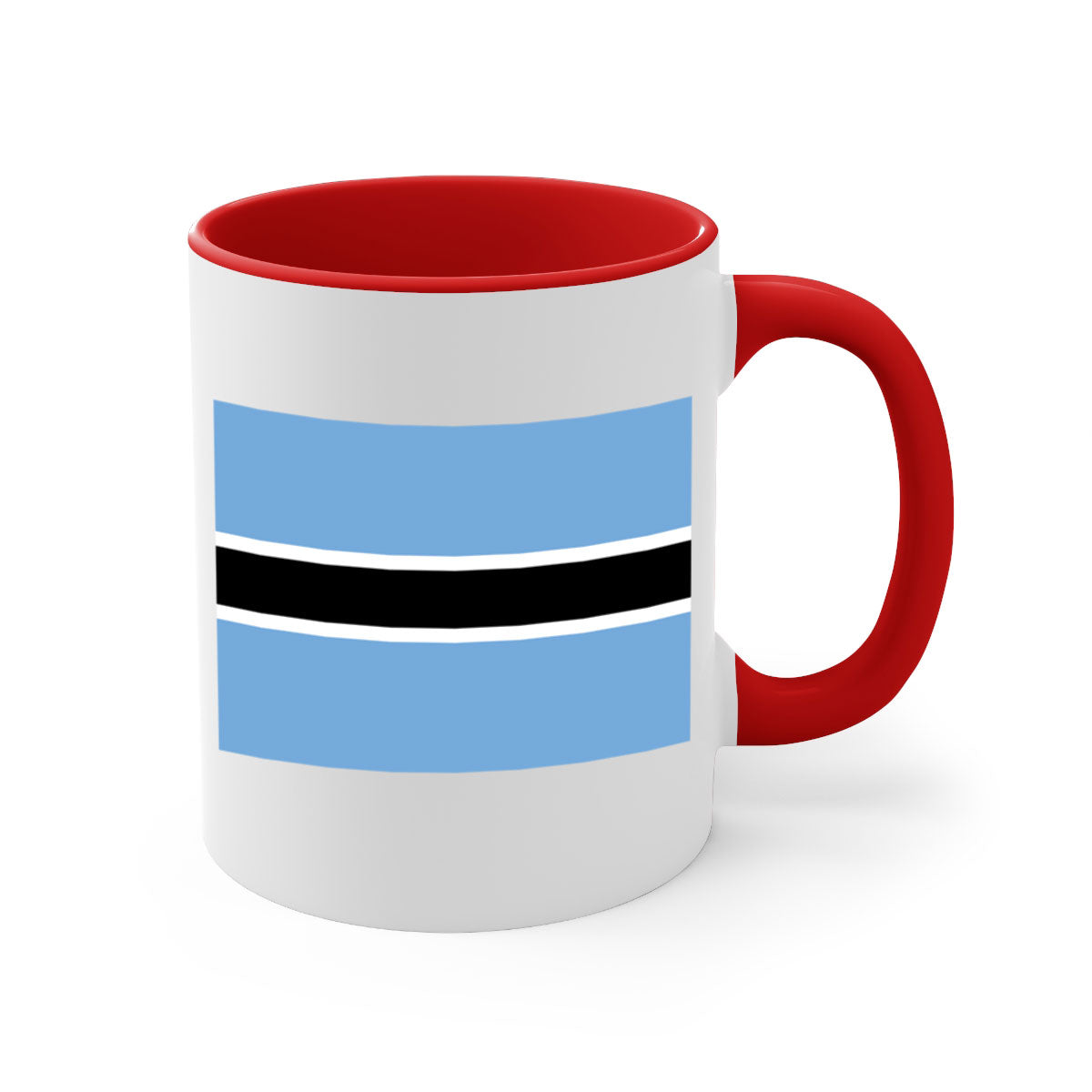 Botswana 175# Mug featuring a glossy finish, colored handle, and interior, available in multiple colors and sizes.