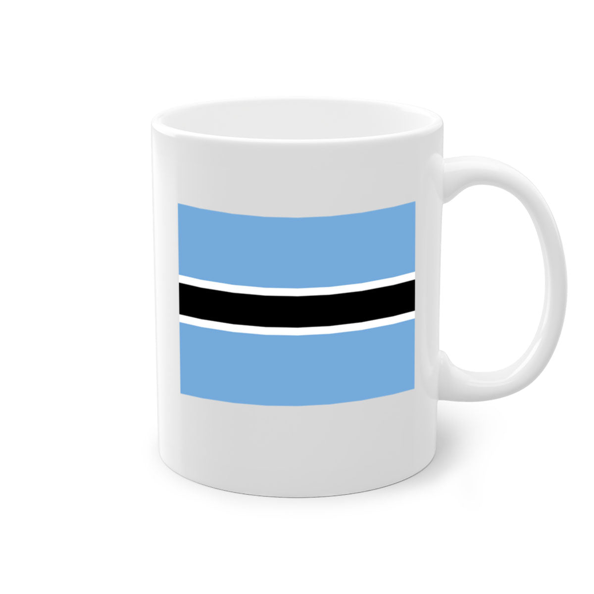 Botswana 175# Mug featuring a glossy finish, colored handle, and interior, available in multiple colors and sizes.