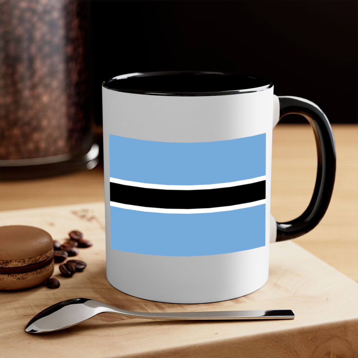Botswana 175# Mug featuring a glossy finish, colored handle, and interior, available in multiple colors and sizes.