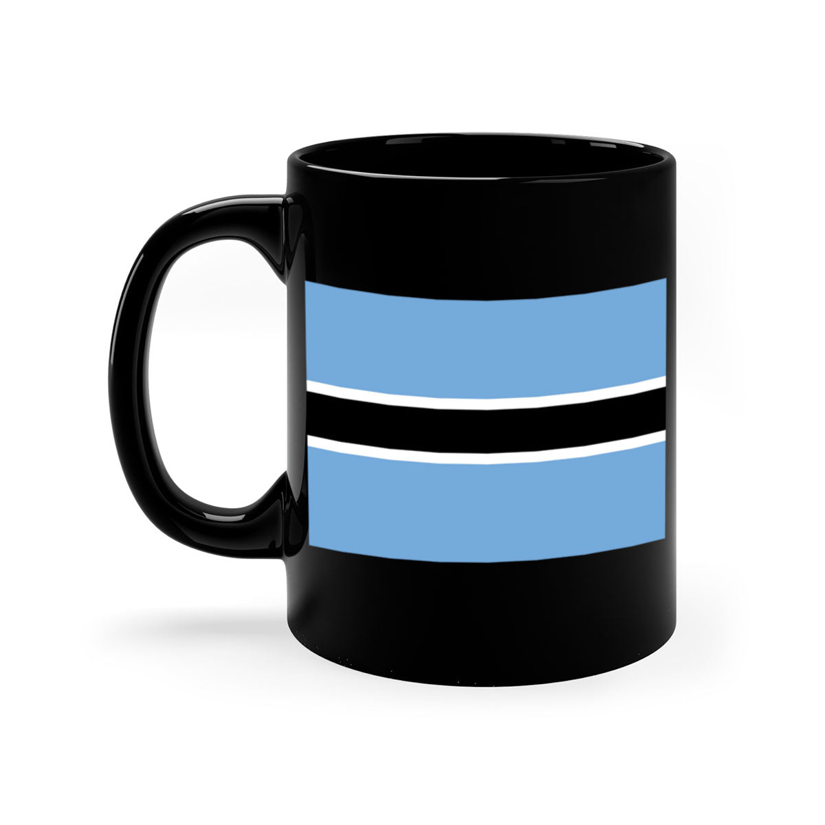 Botswana 175# Mug featuring a glossy finish, colored handle, and interior, available in multiple colors and sizes.