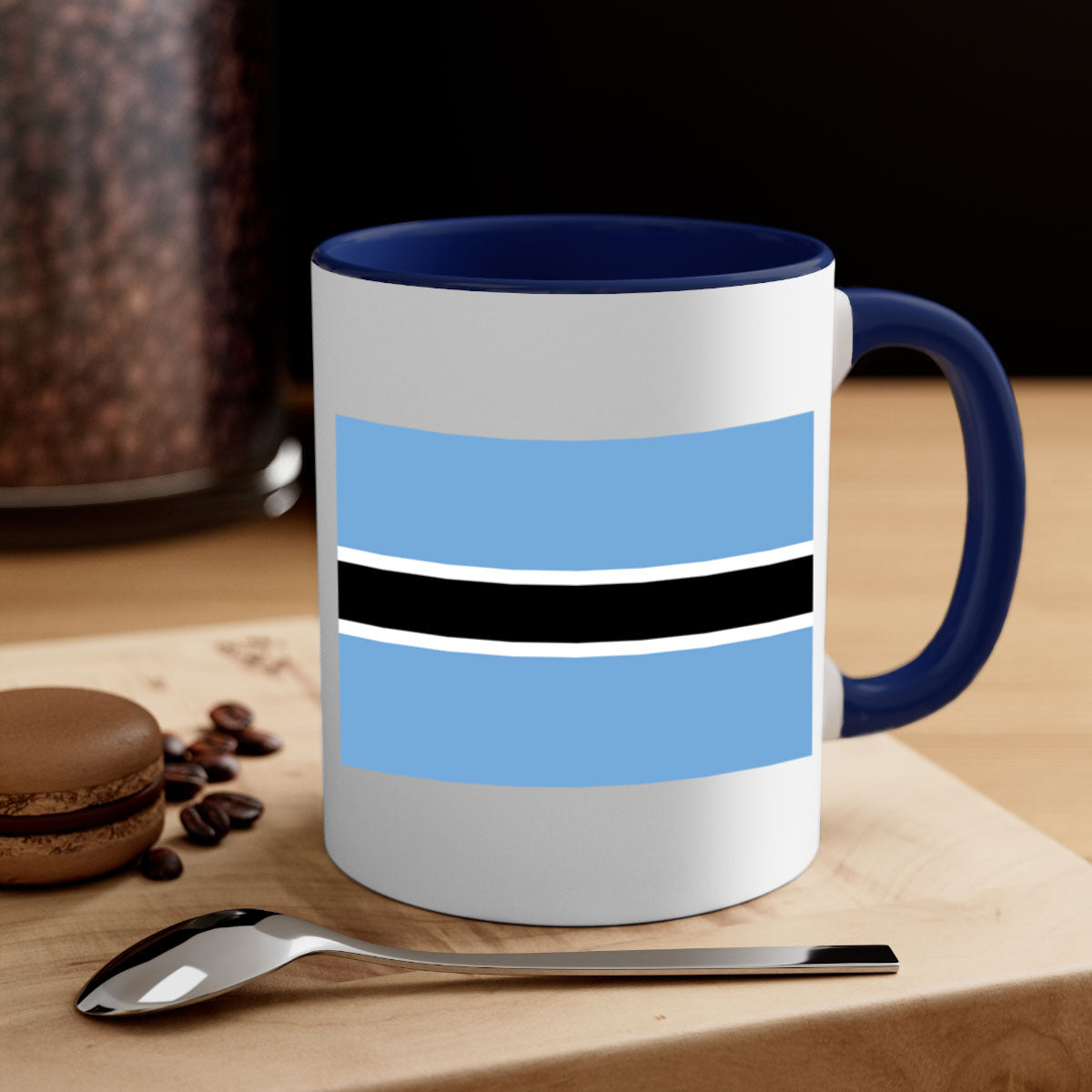 Botswana 175# Mug featuring a glossy finish, colored handle, and interior, available in multiple colors and sizes.