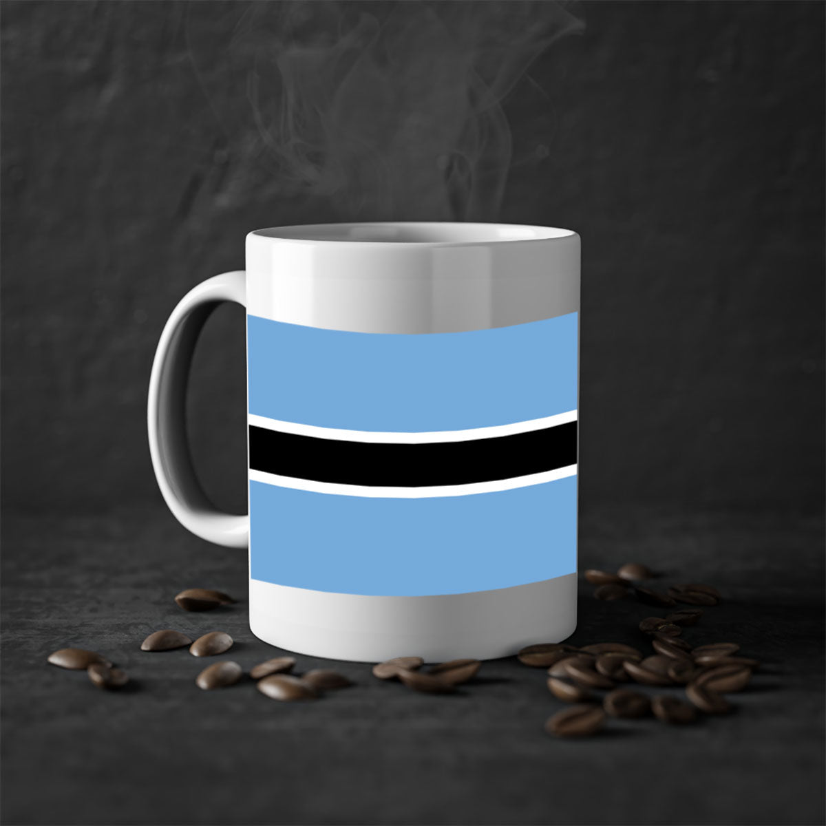 Botswana 175# Mug featuring a glossy finish, colored handle, and interior, available in multiple colors and sizes.