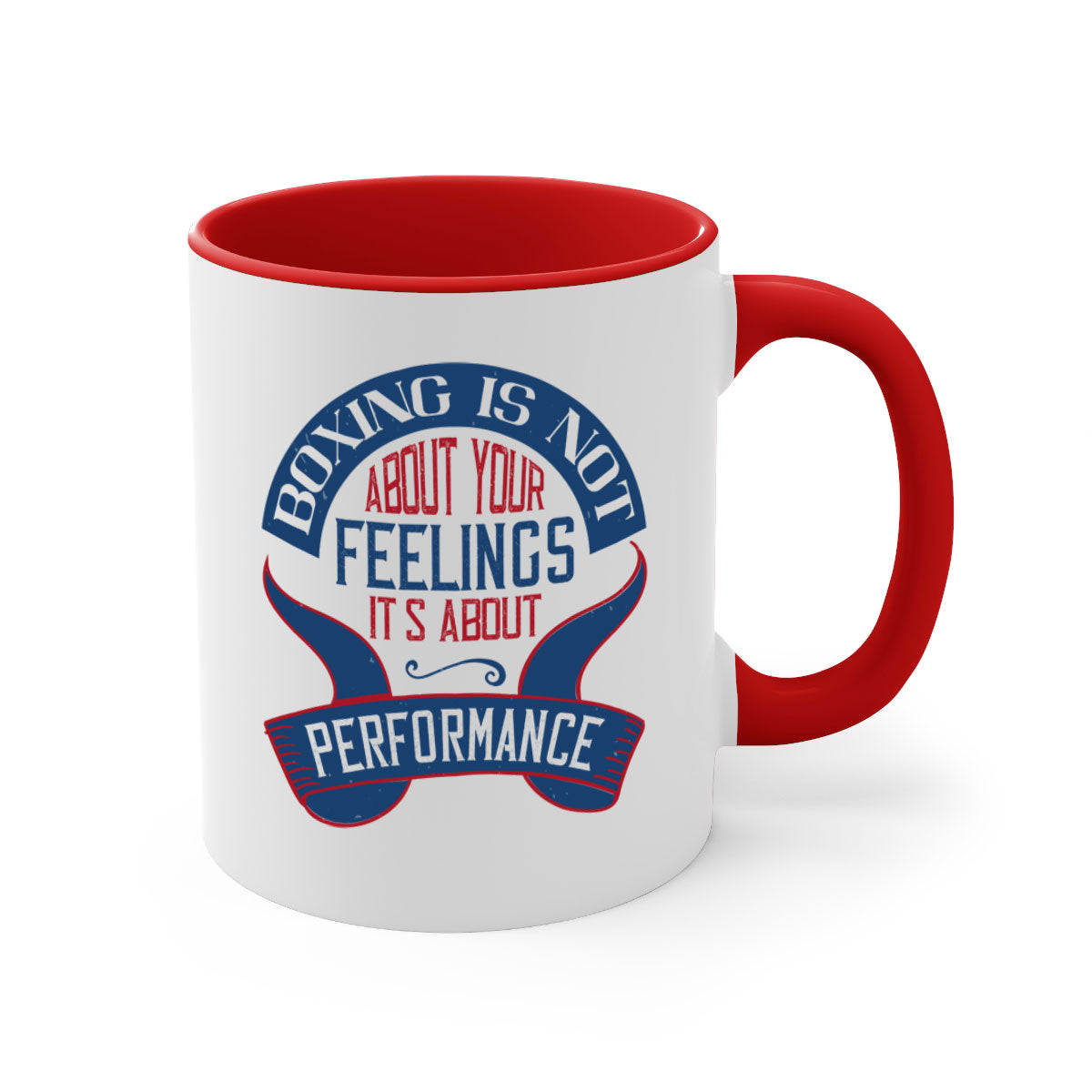 Two-tone ceramic mug with motivational text, available in multiple colors and sizes, featuring a glossy finish and easy-grip handle.