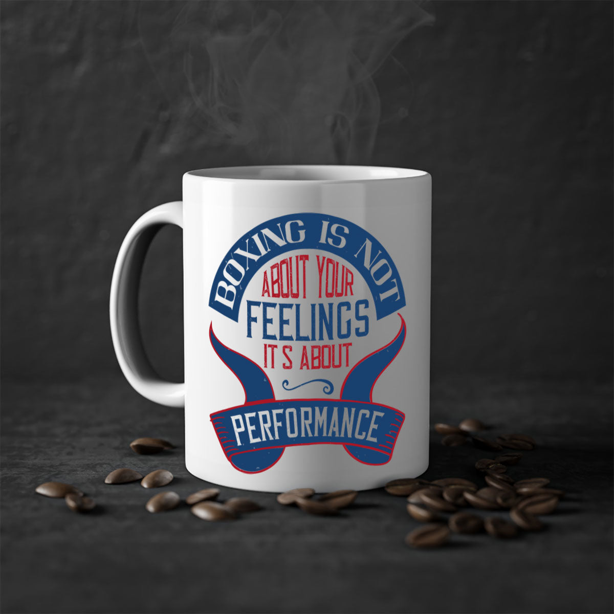 Two-tone ceramic mug with motivational text, available in multiple colors and sizes, featuring a glossy finish and easy-grip handle.