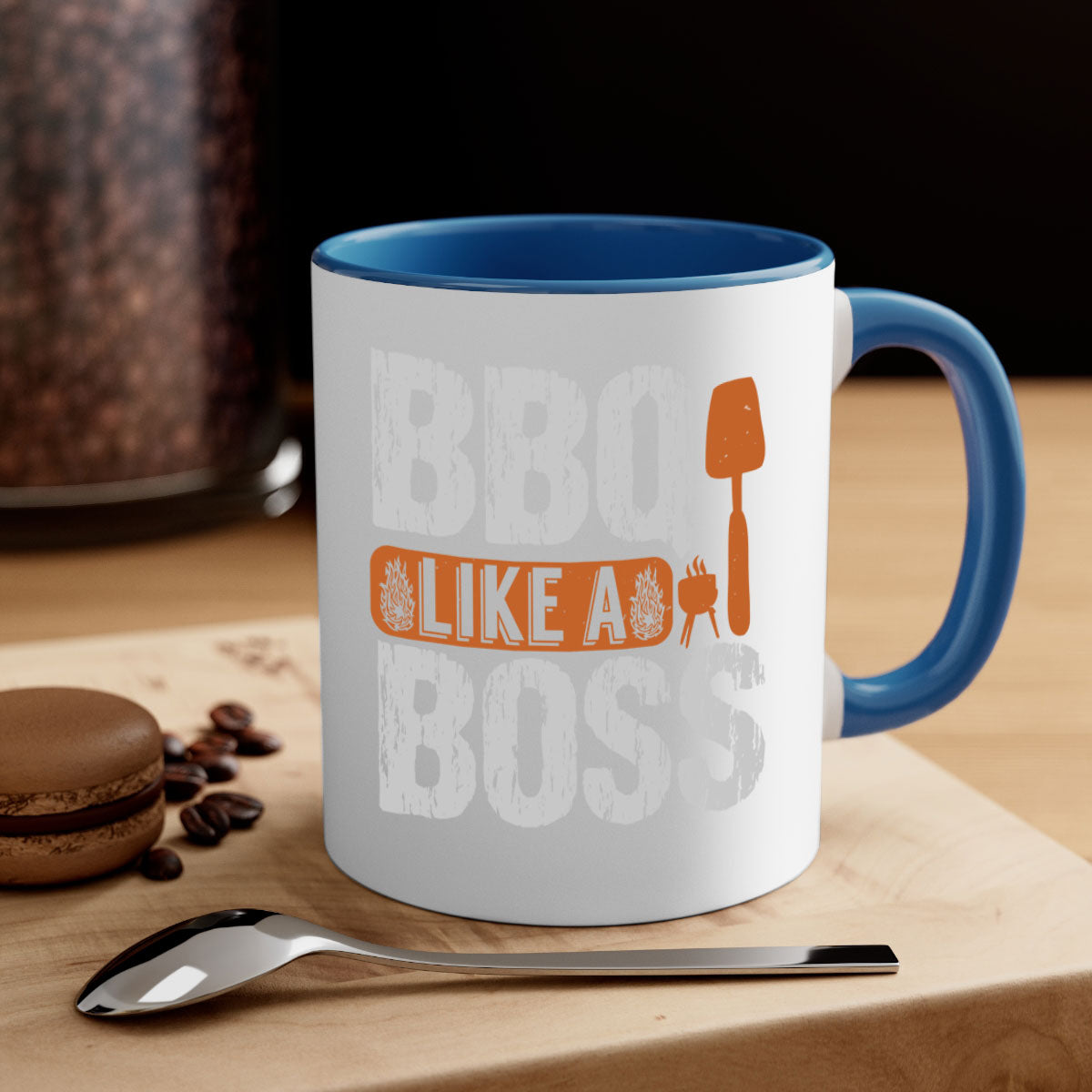 BBQ Like a Boss 6# Mug featuring a glossy finish, colored handle, and interior, available in five vibrant colors.