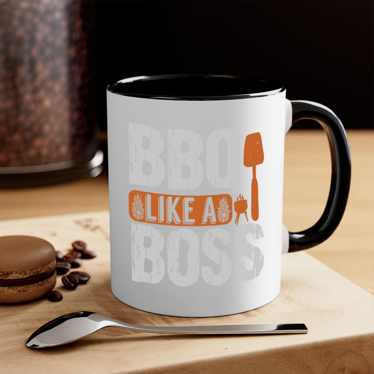 BBQ Like a Boss 6# Mug featuring a glossy finish, colored handle, and interior, available in five vibrant colors.