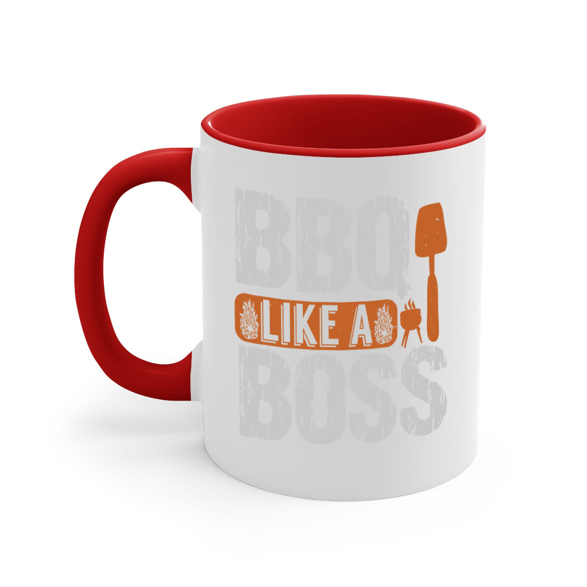 BBQ Like a Boss 6# Mug featuring a glossy finish, colored handle, and interior, available in five vibrant colors.