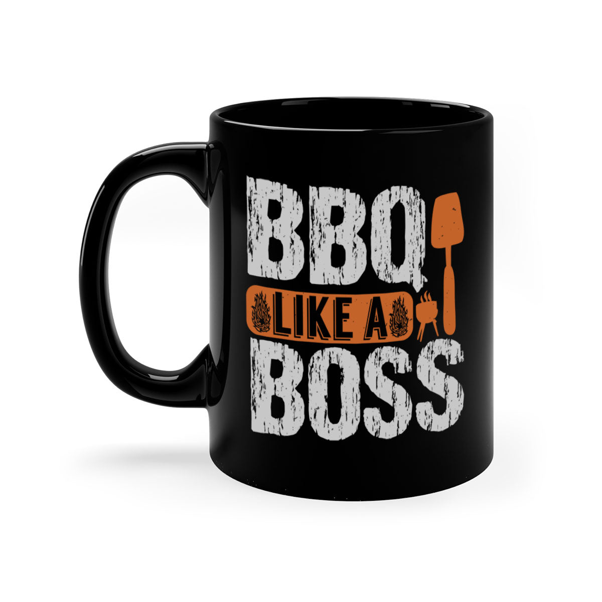 BBQ Like a Boss 6# Mug featuring a glossy finish, colored handle, and interior, available in five vibrant colors.