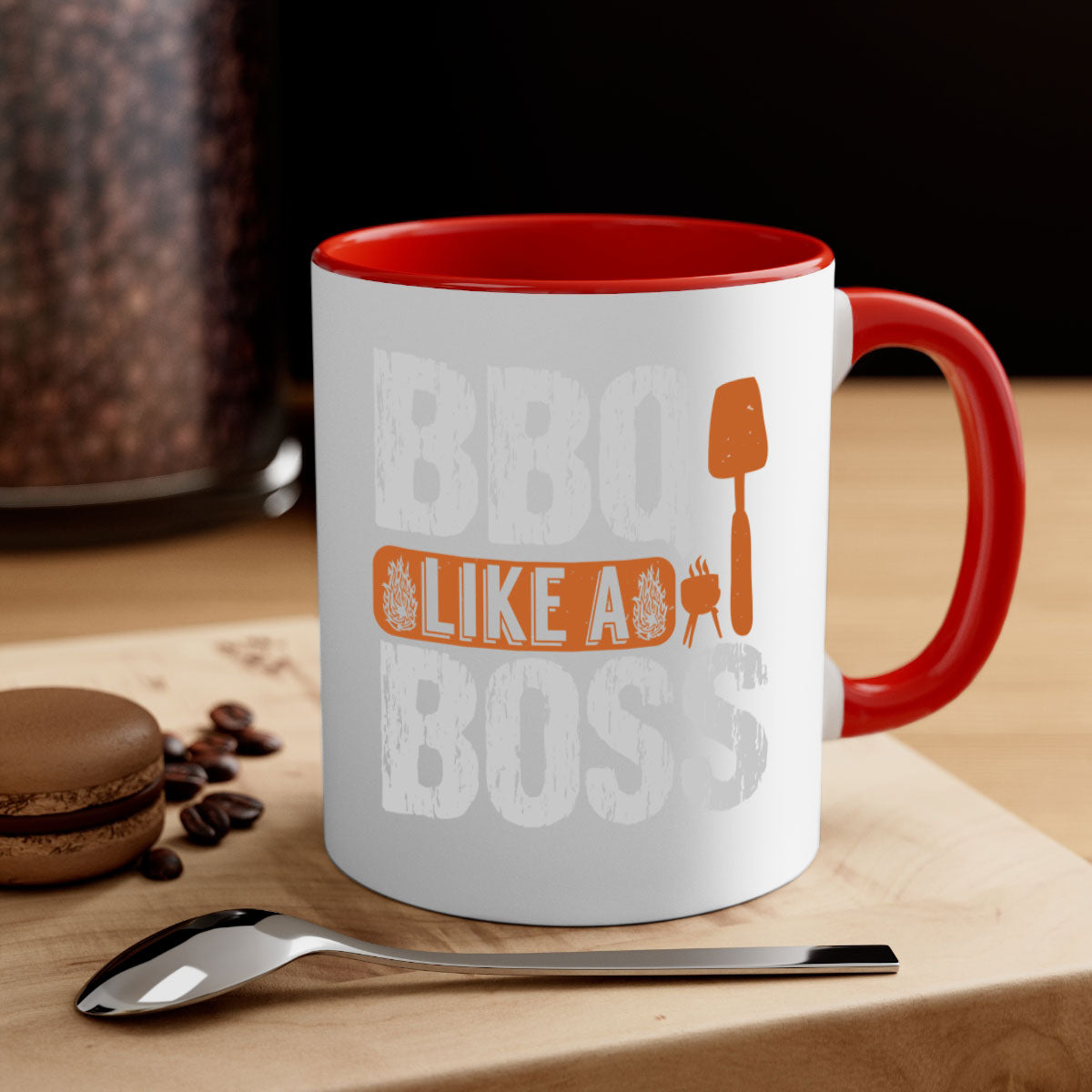 BBQ Like a Boss 6# Mug featuring a glossy finish, colored handle, and interior, available in five vibrant colors.