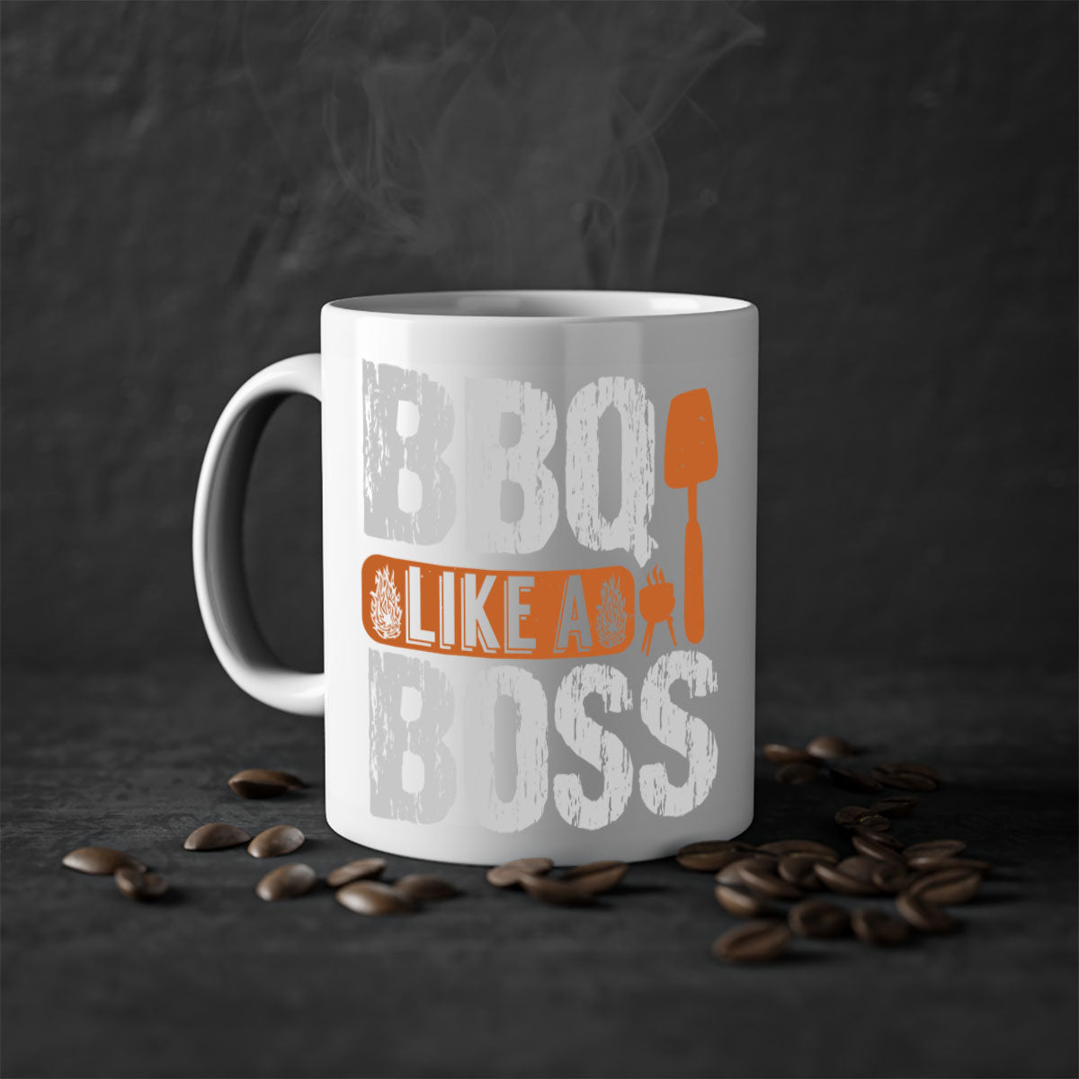 BBQ Like a Boss 6# Mug featuring a glossy finish, colored handle, and interior, available in five vibrant colors.
