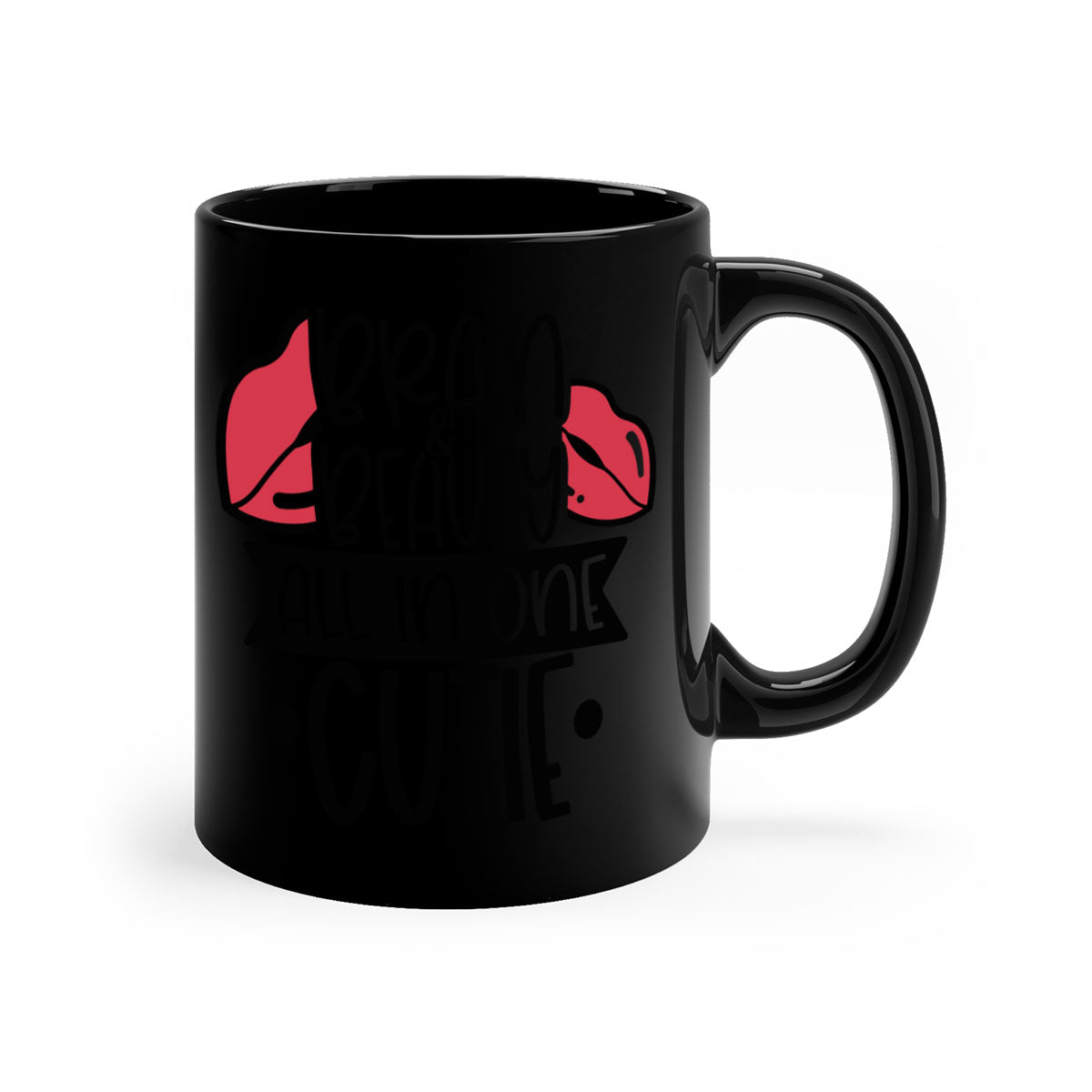 Brain Beauty All In One Cutie Style 127# mug featuring a glossy finish, colored handle, and interior, available in multiple colors and sizes.