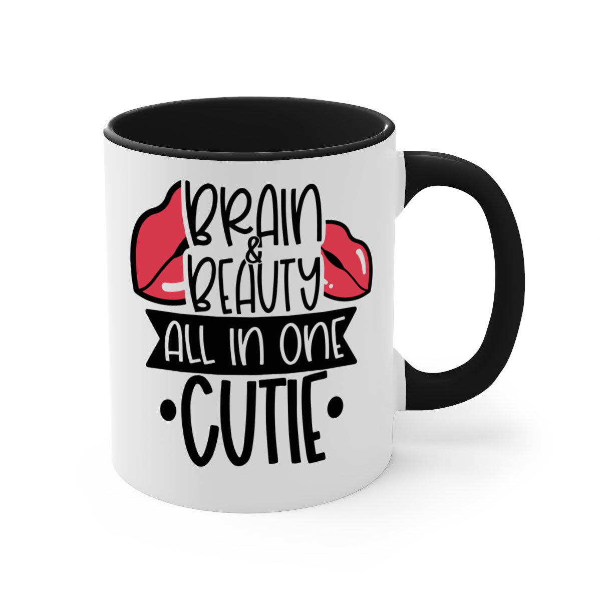 Brain Beauty All In One Cutie Style 127# mug featuring a glossy finish, colored handle, and interior, available in multiple colors and sizes.
