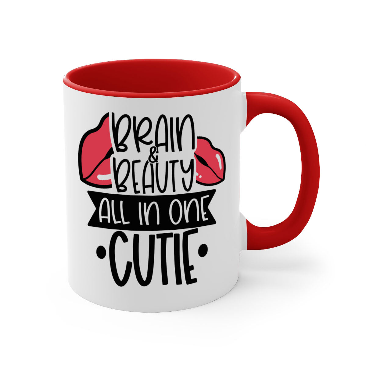 Brain Beauty All In One Cutie Style 127# mug featuring a glossy finish, colored handle, and interior, available in multiple colors and sizes.