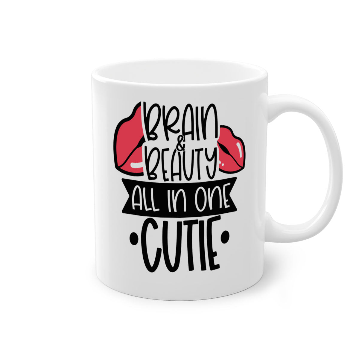 Brain Beauty All In One Cutie Style 127# mug featuring a glossy finish, colored handle, and interior, available in multiple colors and sizes.
