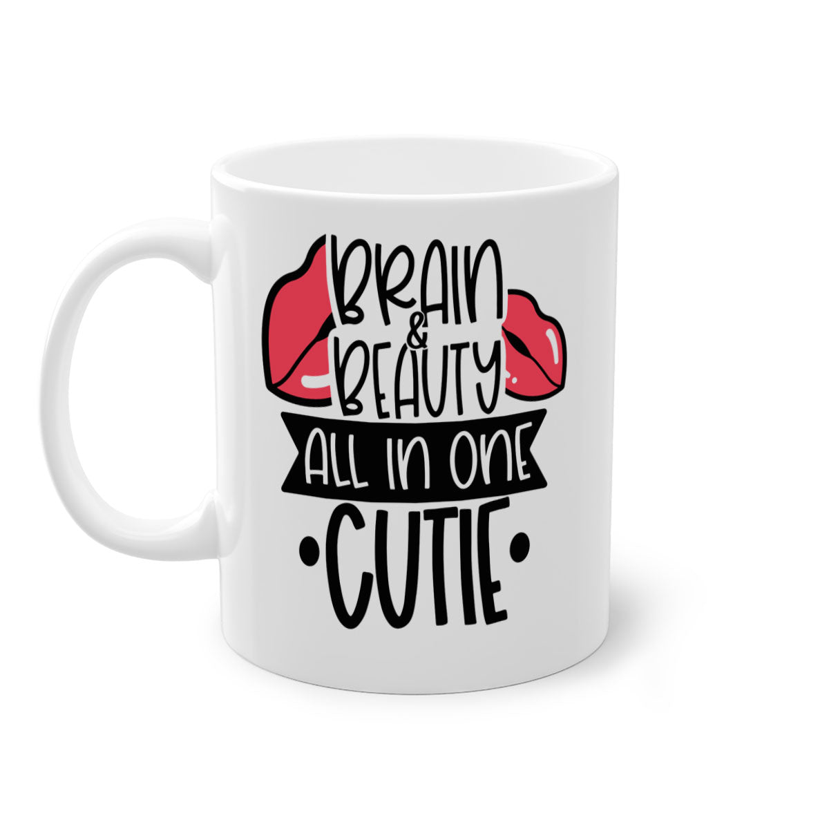 Brain Beauty All In One Cutie Style 127# mug featuring a glossy finish, colored handle, and interior, available in multiple colors and sizes.